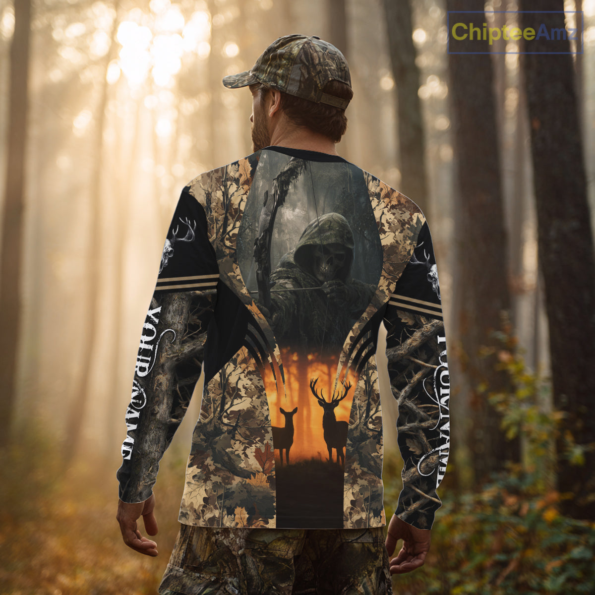 Best Deer Hunting Camo Grim Reaper Shirts - Deer Hunting Clothes, Big Game Hunting Gifts for Men NBT49