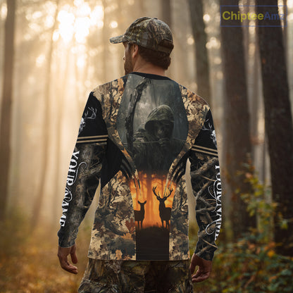 Best Deer Hunting Camo Grim Reaper Shirts - Deer Hunting Clothes, Big Game Hunting Gifts for Men NBT49