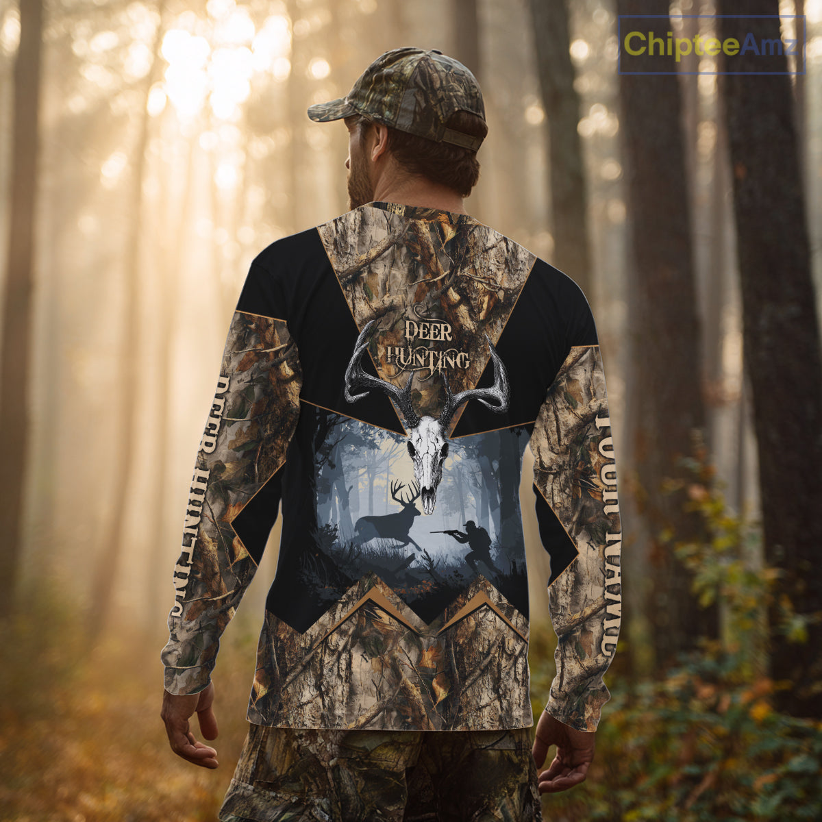 Custom 3D Deer Hunting Forest Camo with Big Buck Shirt for Men, Best Hunting Gifts for Hunters NBT72