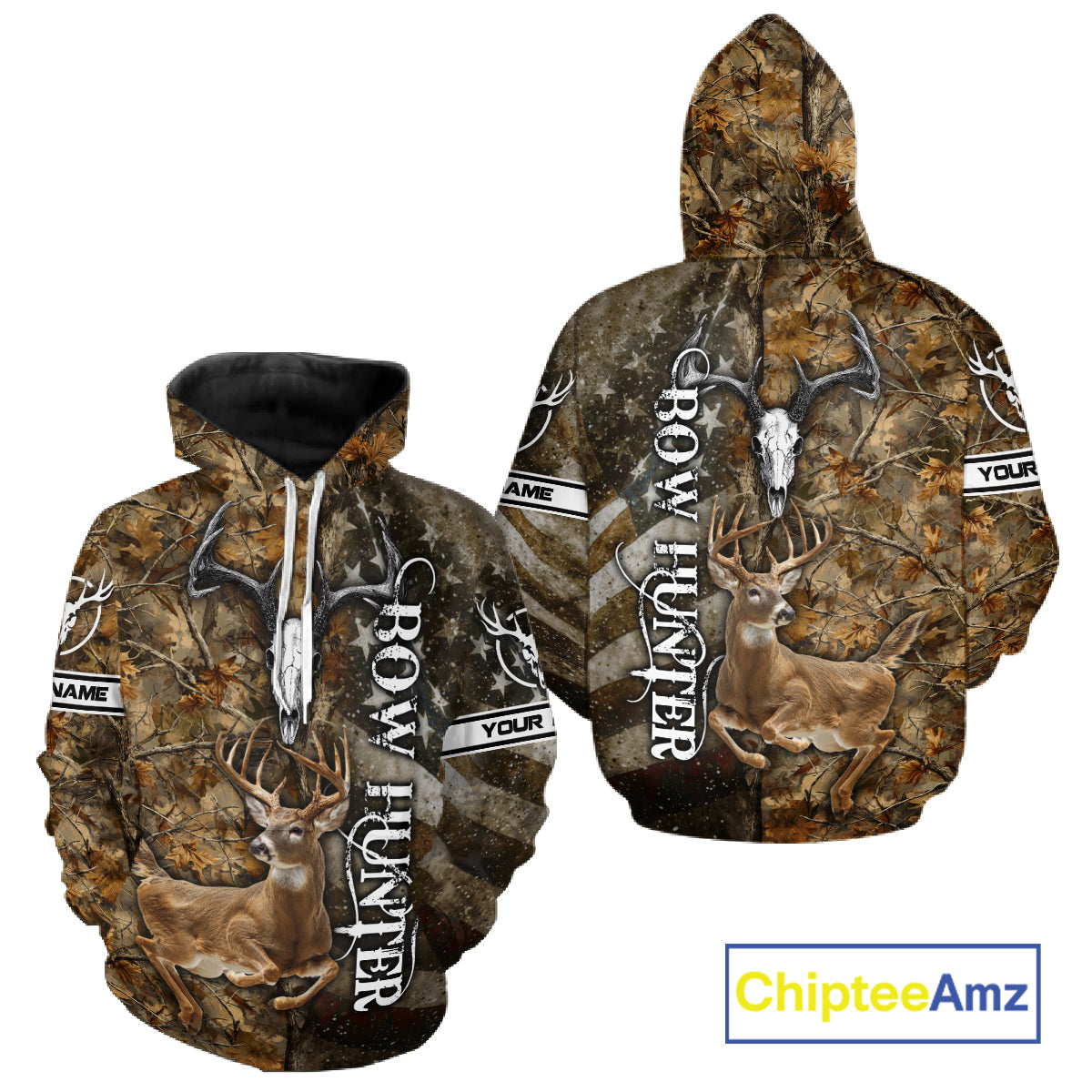 Best Deer Hunting American Flag Custom Camo Shirts for Deer Season, Hunting Shirts for Men NBT89
