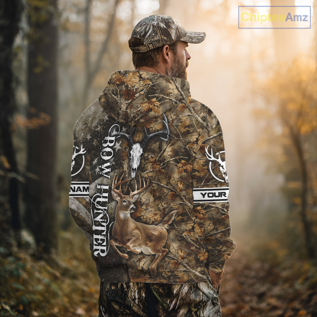 Best Deer Hunting American Flag Custom Camo Shirts for Deer Season, Hunting Shirts for Men NBT89