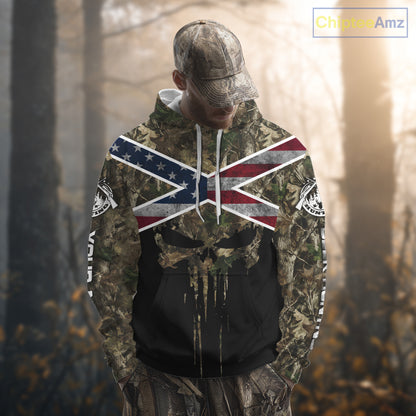 Camo Deer Hunting Shirts with US Flag, Personalized Deer Hunting Shirt, Hunting Gifts for Men NBT95