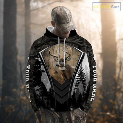 Beautiful Whitetail Deer Hunting Dark Camo 3D All Over Printed Shirts, Hunting Gifts for Men NBT86