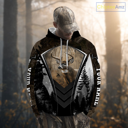 Beautiful Whitetail Deer Hunting Brown Camo 3D All Over Printed Shirts, Hunting Gifts for Hunters NBT87