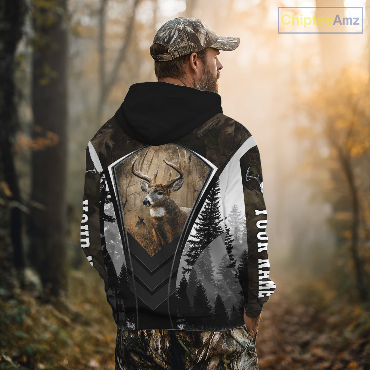 Beautiful Whitetail Deer Hunting Brown Camo 3D All Over Printed Shirts, Hunting Gifts for Hunters NBT87