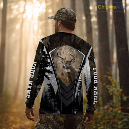 Beautiful Whitetail Deer Hunting Brown Camo 3D All Over Printed Shirts, Hunting Gifts for Hunters NBT87