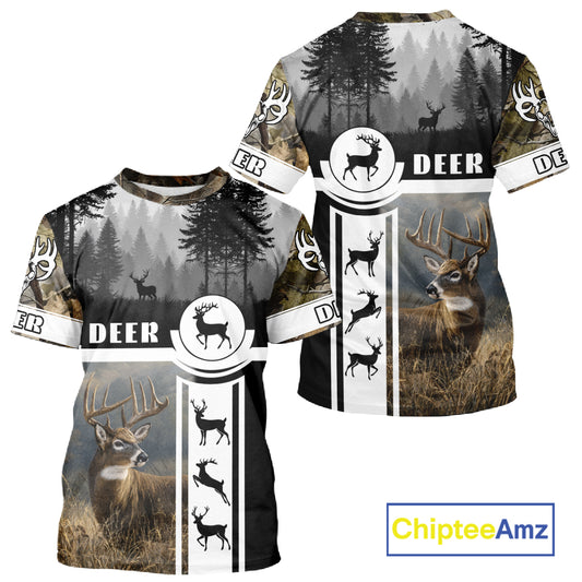 Deer Hunting Brown Camouflage Custom Shirts, Camouflage Deer Shirt, Hunting Gifts NBT74