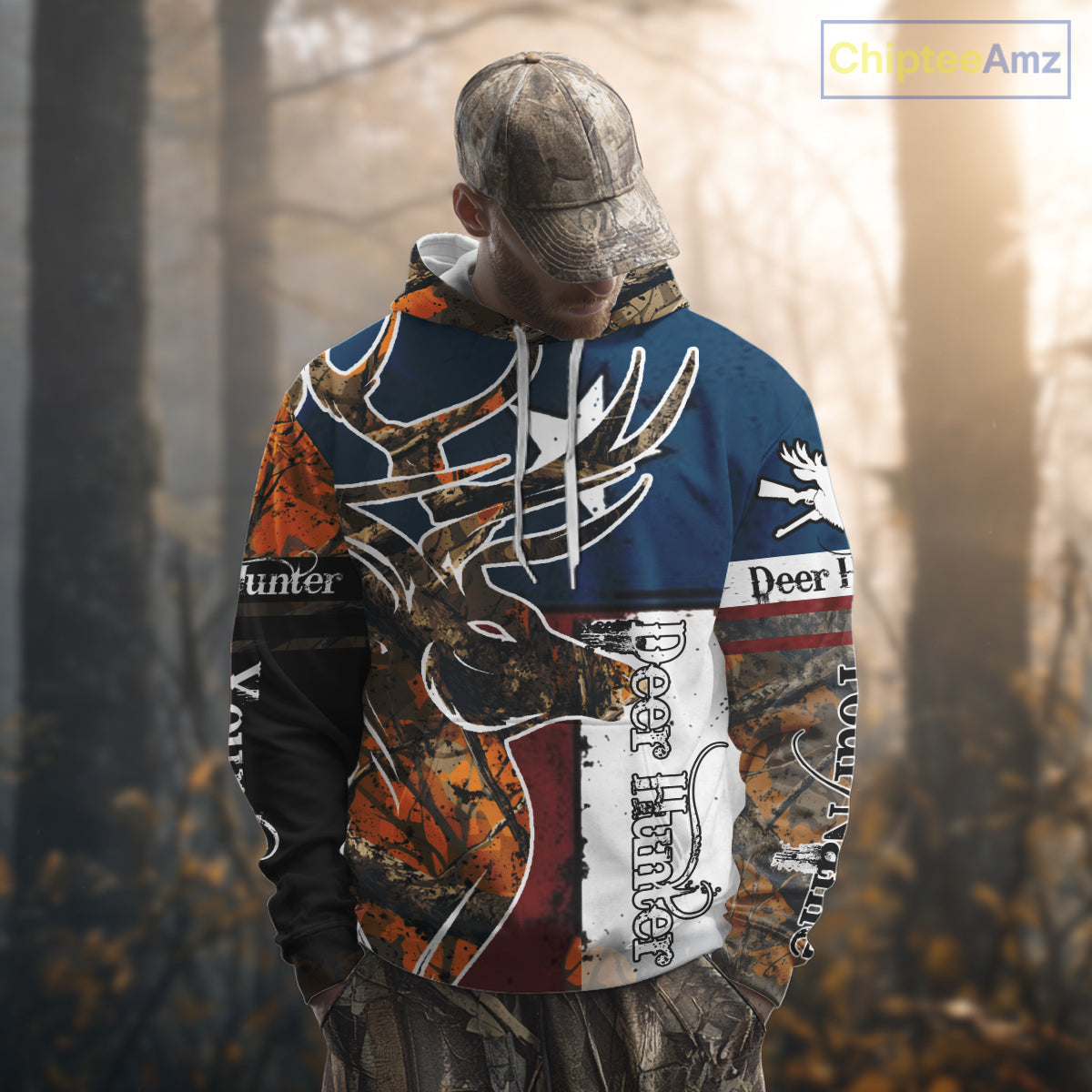 Deer Hunting Orange Camouflage Shirts with TX Flag, Personalized Hunting Shirt, Hunting Gifts NBT92