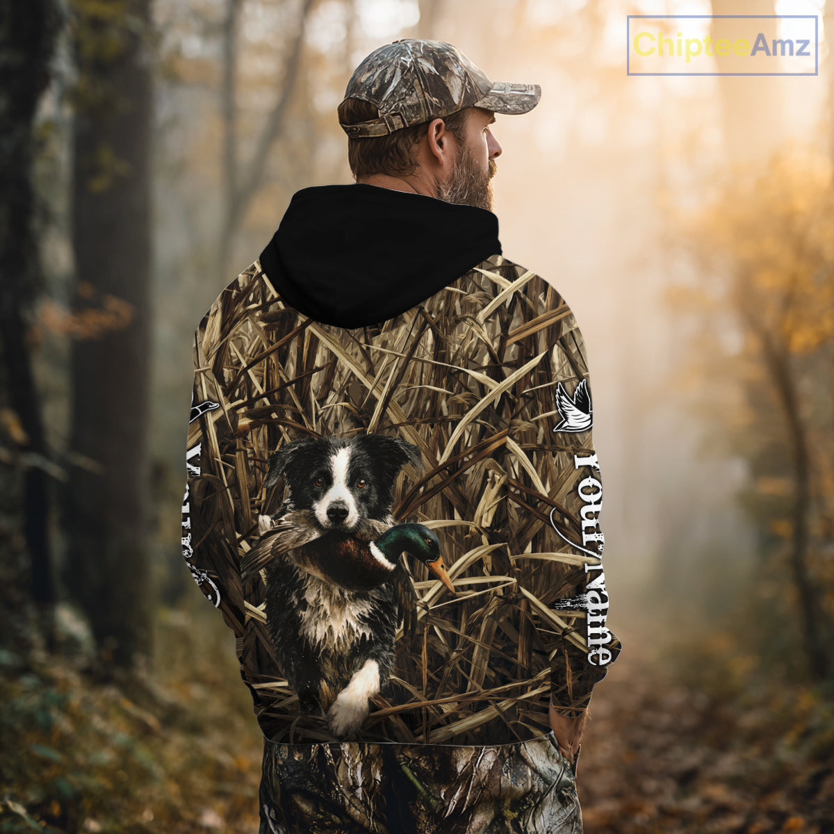Custom Border Collies Duck Hunting Camo 3D Printed Shirts, Duck Hunting Apparel, Hunting Gifts NBT191