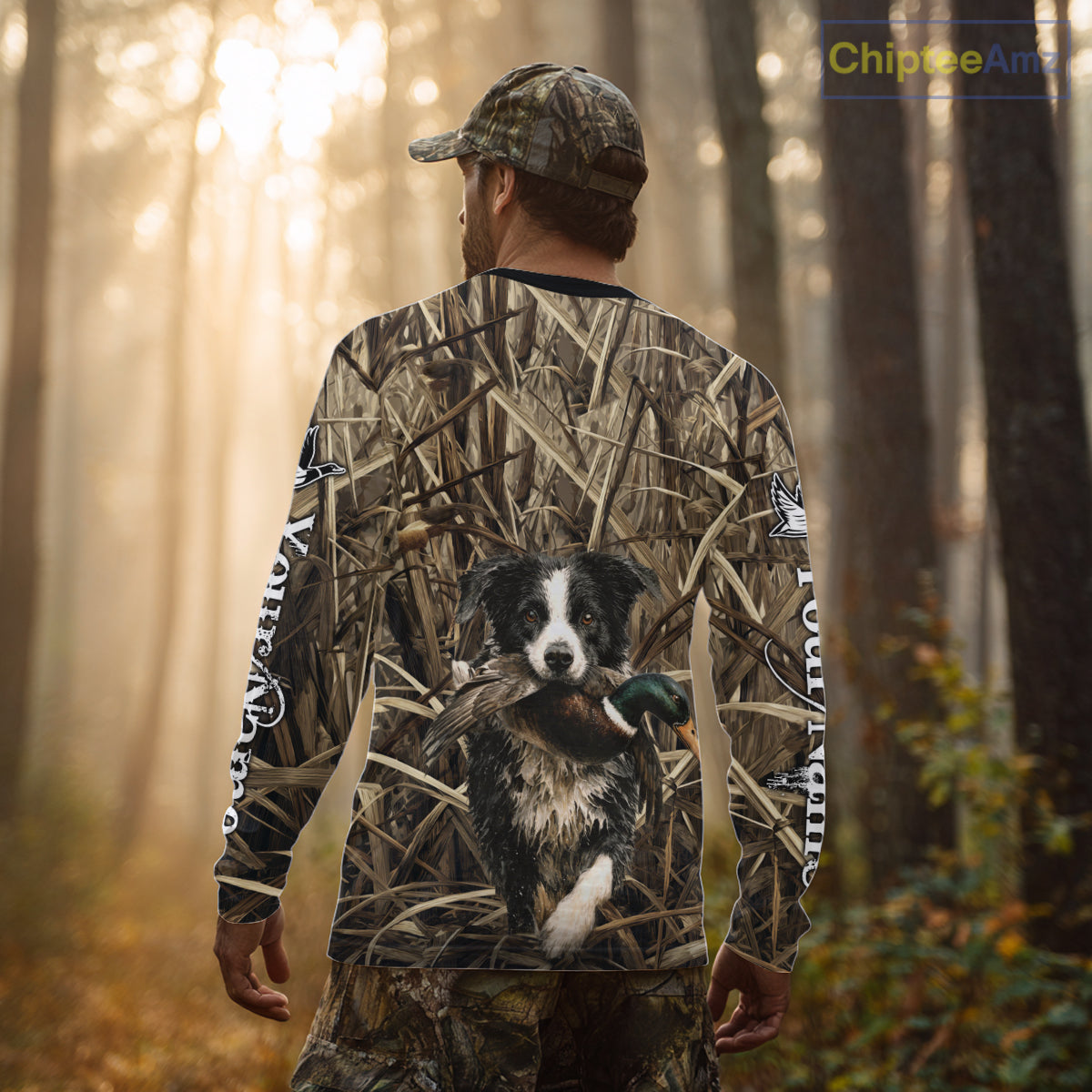 Custom Border Collies Duck Hunting Camo 3D Printed Shirts, Duck Hunting Apparel, Hunting Gifts NBT191