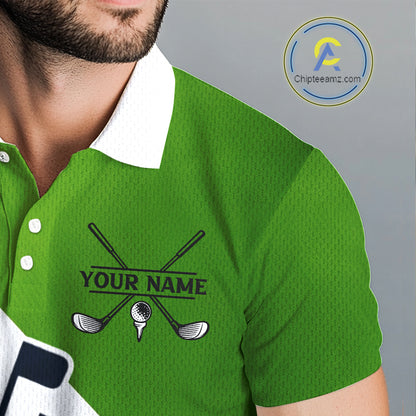 Green & Blue Golf Bag Mens Golf Polo Shirts Custom Golf Shirts, Golf Attire For Men NBT576