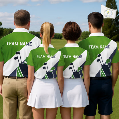 Green & Blue Golf Bag Mens Golf Polo Shirts Custom Golf Shirts, Golf Attire For Men NBT576