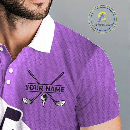 Purple Golf Bag Mens Golf Polo Shirts Custom Golf Shirts, Golf Attire For Men NBT577