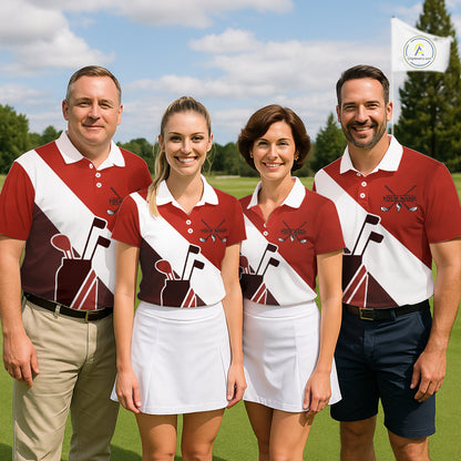 Red Golf Bag Mens Golf Polo Shirts Custom Golf Shirts, Golf Attire For Men NBT578