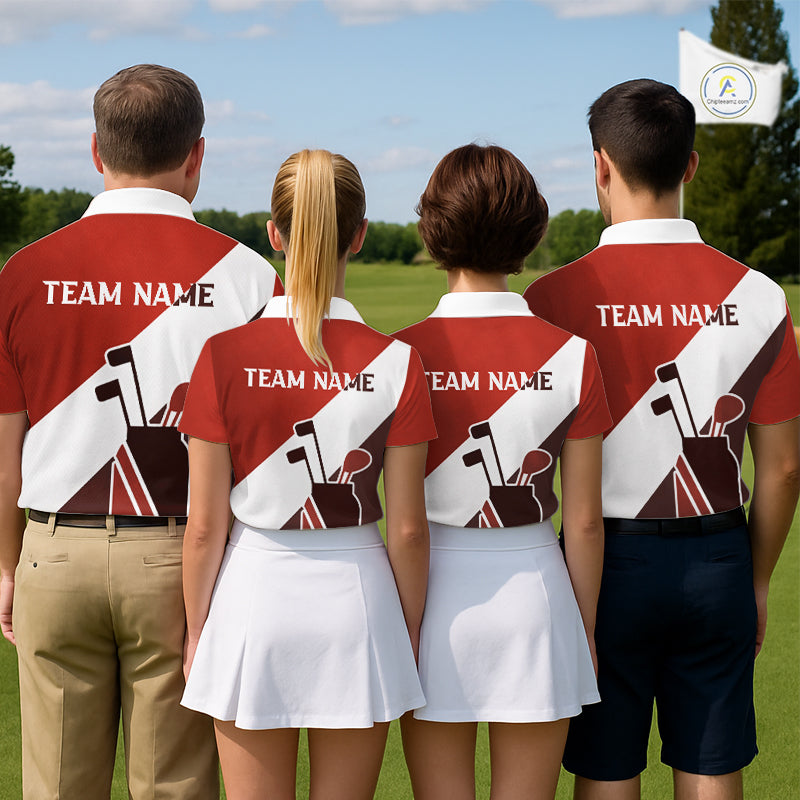 Red Golf Bag Mens Golf Polo Shirts Custom Golf Shirts, Golf Attire For Men NBT578