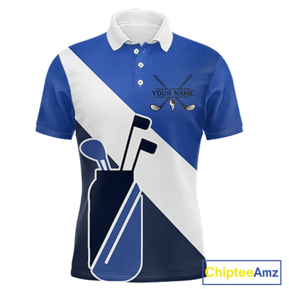 Blue Golf Bag Mens Golf Polo Shirts Custom Golf Shirts, Golf Attire For Men NBT579