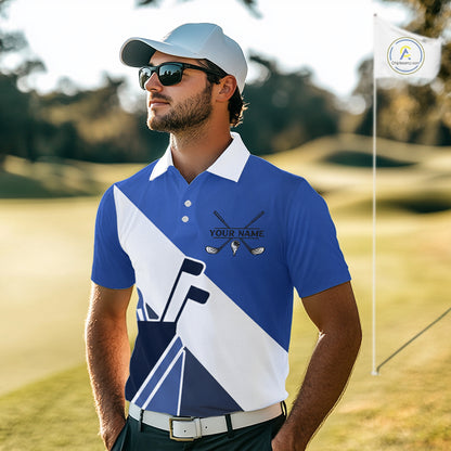 Blue Golf Bag Mens Golf Polo Shirts Custom Golf Shirts, Golf Attire For Men NBT579