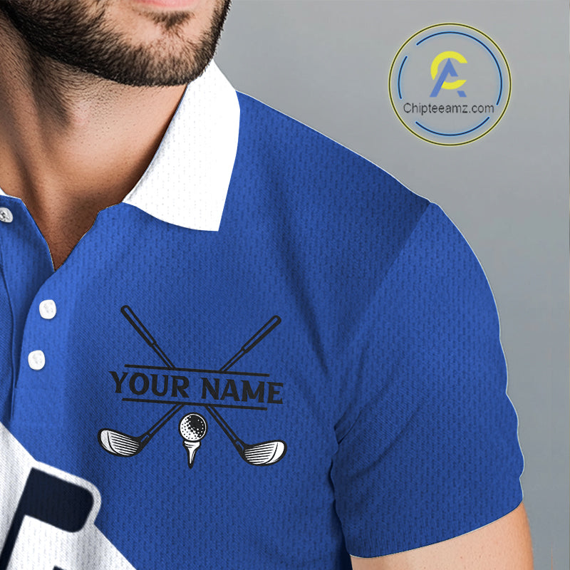 Blue Golf Bag Mens Golf Polo Shirts Custom Golf Shirts, Golf Attire For Men NBT579