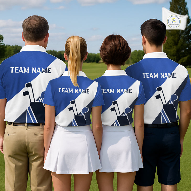 Blue Golf Bag Mens Golf Polo Shirts Custom Golf Shirts, Golf Attire For Men NBT579
