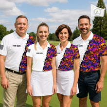 Load image into Gallery viewer, Team wearing Colorful Skull American Flag Mens Polo Shirt Custom Team Name Golf Team Shirts