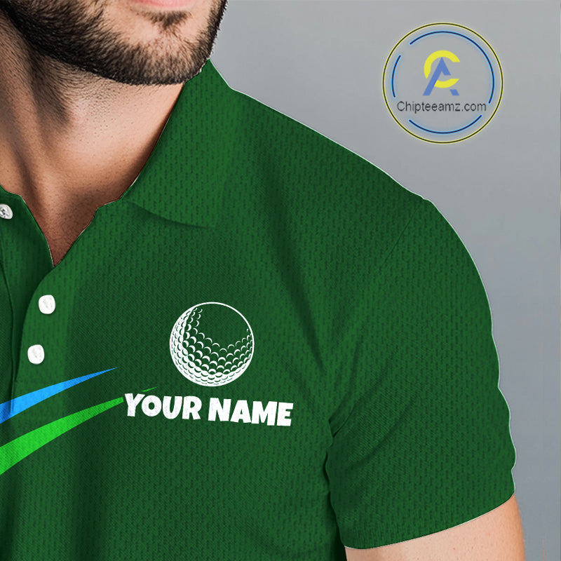 Green Funny Golf Ball Custom Team Polo Shirt, Personalized Mens Golf Polo Shirt, Golf Lovers Gift NBT605