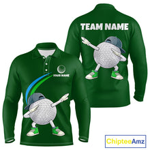 Load image into Gallery viewer, Green Funny Golf Ball Custom Team Polo Shirt, Personalized Mens Golf Polo Shirt, Golf Lovers Gift NBT605