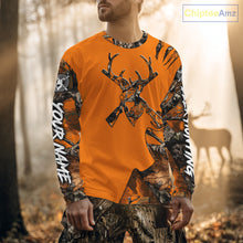 Load image into Gallery viewer, Whitetail Deer Hunting Orange Camo 3D Printed Shirts, Personalized Hunting Shirt NBT217