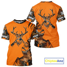 Load image into Gallery viewer, Whitetail Deer Hunting Orange Camo 3D Printed Shirts, Personalized Hunting Shirt NBT217