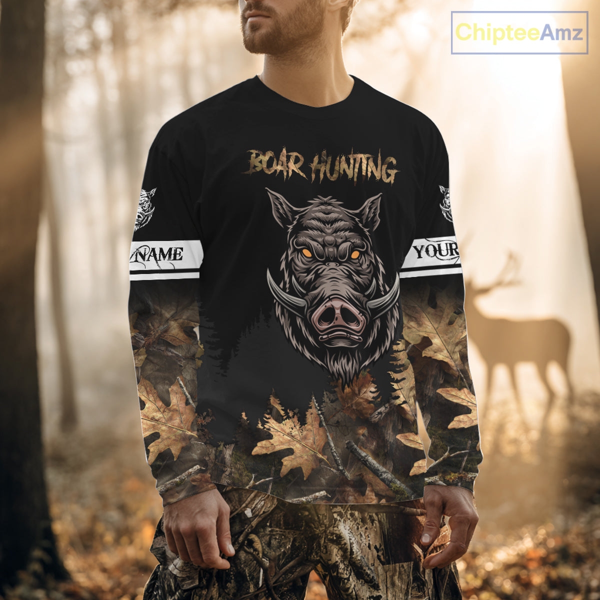 Custom Wild Hog Hunting Camo 3D All Over Printing Shirts for Men, Boar Hunting Gifts NBT123