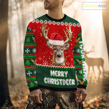 Load image into Gallery viewer, Funny Ugly Christmas Pattern Deer Hunting Custom Name 3D All Over Print Shirts Christmas Shirt NBT285