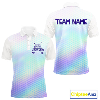 Hologram Mens Polo Golf  Shirts Custom Name Golf Shirt For Men, Golf Team Clothes NBT506