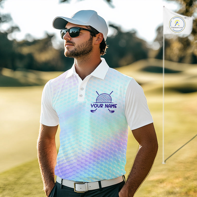 Hologram Mens Polo Golf  Shirts Custom Name Golf Shirt For Men, Golf Team Clothes NBT506