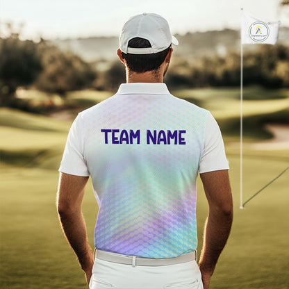 Hologram Mens Polo Golf  Shirts Custom Name Golf Shirt For Men, Golf Team Clothes NBT506