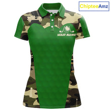Load image into Gallery viewer, Green Camo Womens Golf Polo Shirts Custom Golf Outfit For Ladies, Team Golf Shirts NBT634