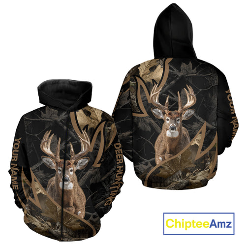 Best Whitetail Deer Hunting Black Camouflage 3D Printing Shirts, Gift Ideas for Hunters NBT236