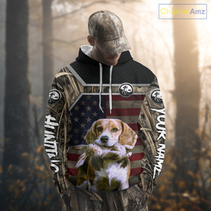 Custom Camouflage Rabbit Hunting Beagle Dog US Flag for Men, Rabbit Hunting Gifts NBT244