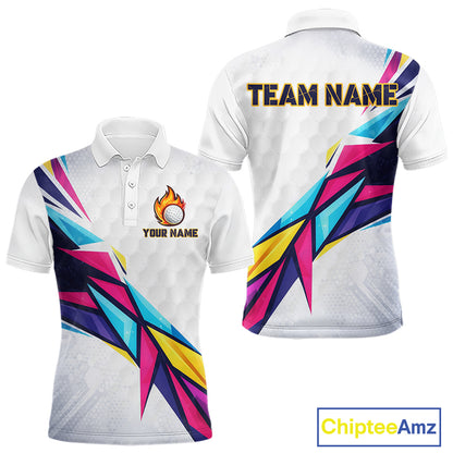 Mens Golf Polo Shirts Custom Name Golf Shirts For Men, White Golf Shirts, Gift For Golf Lovers NBT549