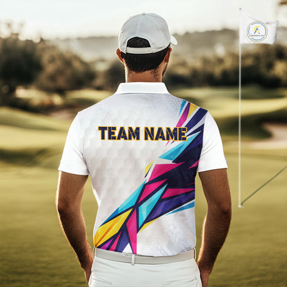 Mens Golf Polo Shirts Custom Name Golf Shirts For Men, White Golf Shirts, Gift For Golf Lovers NBT549