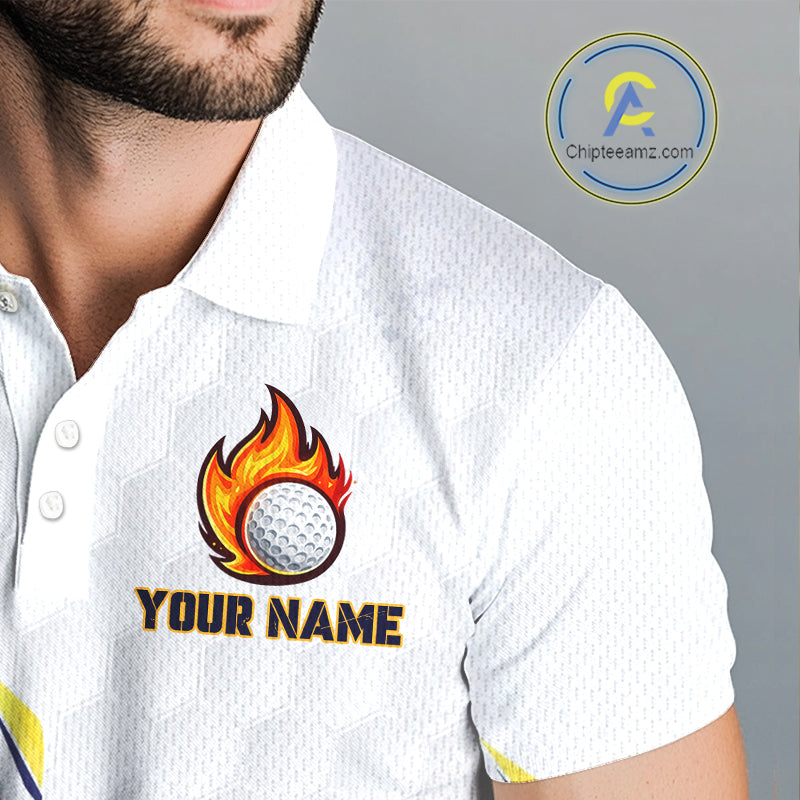 Mens Golf Polo Shirts Custom Name Golf Shirts For Men, White Golf Shirts, Gift For Golf Lovers NBT549