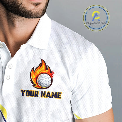 Mens Golf Polo Shirts Custom Name Golf Shirts For Men, White Golf Shirts, Gift For Golf Lovers NBT549