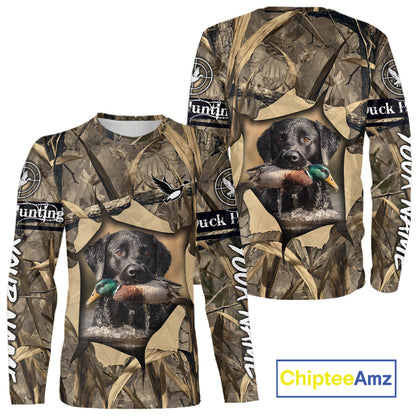 Mallard Duck Hunting Black Lab Camo 3D All Over Printed Shirt, Hunting Hoodie for Men NBT193