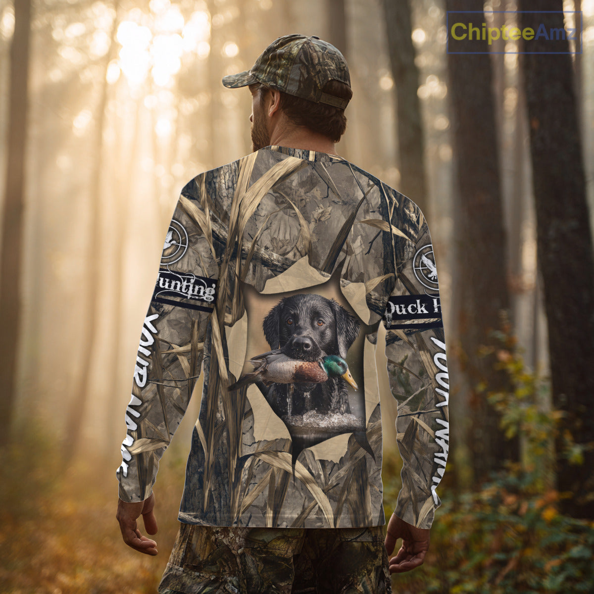 Mallard Duck Hunting Black Lab Camo 3D All Over Printed Shirt, Hunting Hoodie for Men NBT193