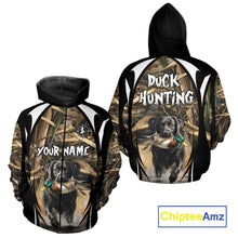 Load image into Gallery viewer, Duck Hunting with Black Lab Camo 3D All Over Printed Shirts, Camouflage Duck Hunting Clothing NBT206