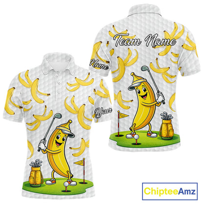 Funny Banana Pattern Golf Men's Polo Shirt, Team Golf Clothes, Golf Gifts NBT610