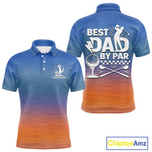Load image into Gallery viewer, Best Dad By Par Golf Polo Shirt, Golf Shirt For Dad,  Father's Day Gift, Funny Father's Day Shirt NBT612