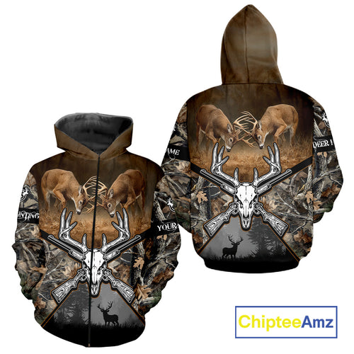Whitetail Deer Hunting Custom Name Camo Shirt, Deer Hunting Clothing, Camouflage Deer Shirts NBT281