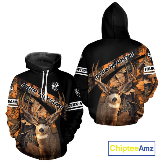 Deer Hunting Orange Camouflage Custom Name Shirts, Personalized Deer Hunting Clothes, Hunting Gifts NBT167