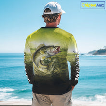 Load image into Gallery viewer, Yellow Walleye Fishing UV Protection Long Sleeve Fishing Shirts, Custom Walleye Fishing Shirts NBT400