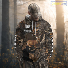 Load image into Gallery viewer, Whitetail Deer Hunting Brown Camo with Hunter 3D Print Custom Name Shirts, Hunting Gift NBT269
