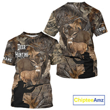 Load image into Gallery viewer, Whitetail Deer Hunting Brown Camo with Hunter 3D Print Custom Name Shirts, Hunting Gift NBT269